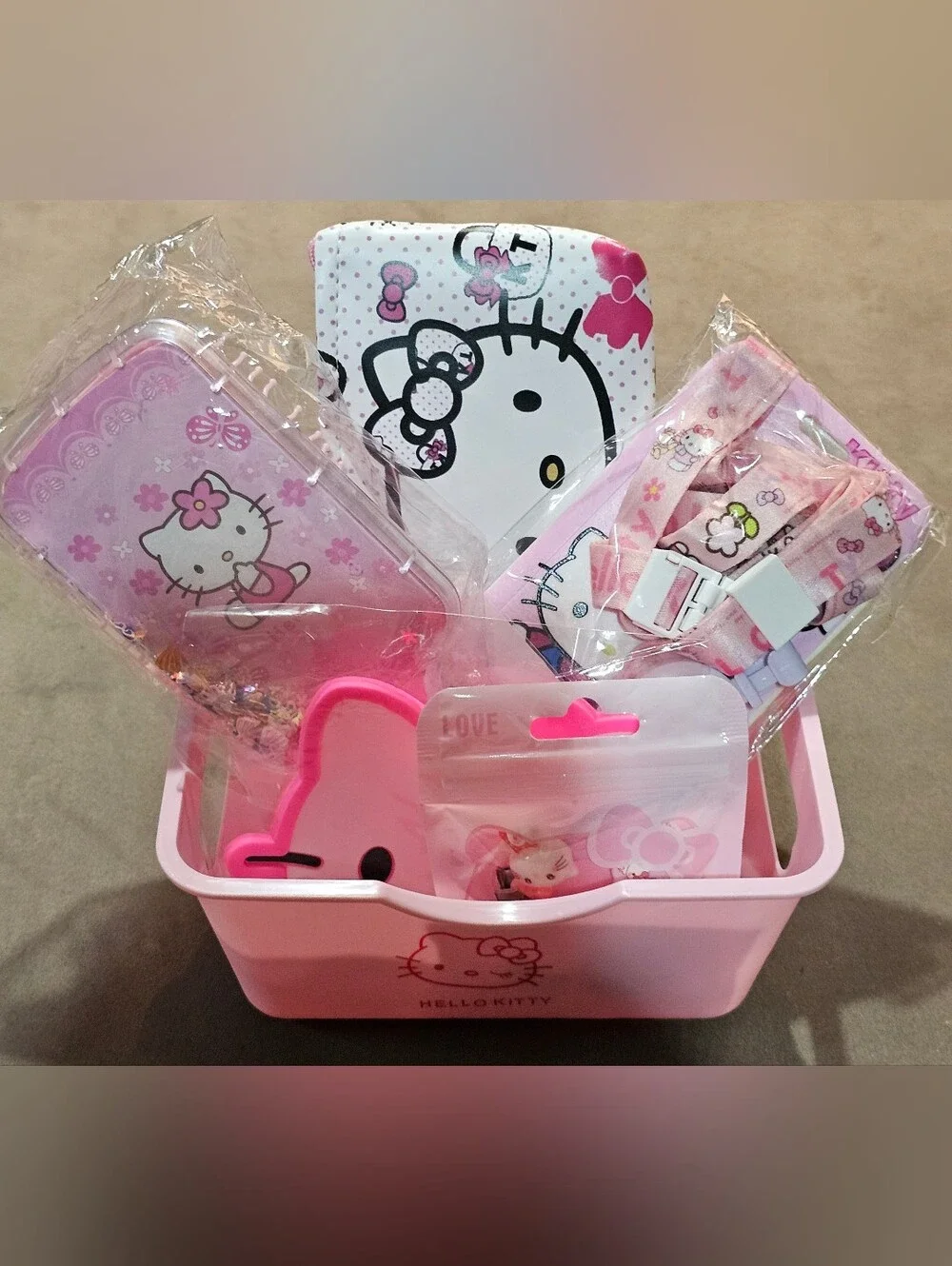 HK Pink Teens Or Kids Accessories Basket Set - Ideal For Gift